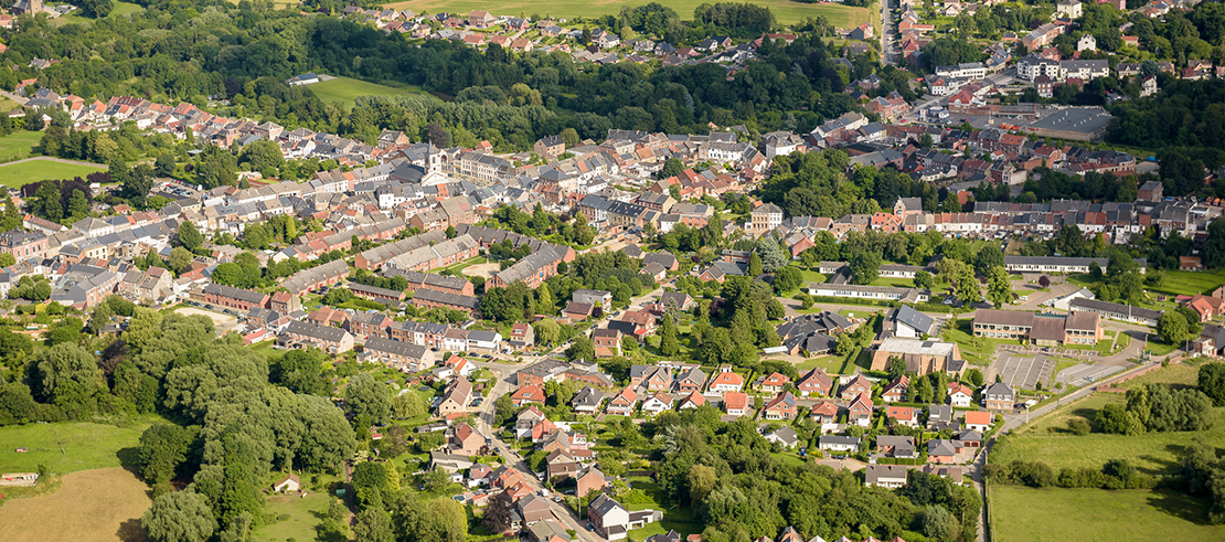 Photo aérienne de la ville de Genappe